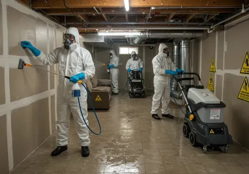 Basement Moisture Removal and Structural Drying process in Spencerville, MD